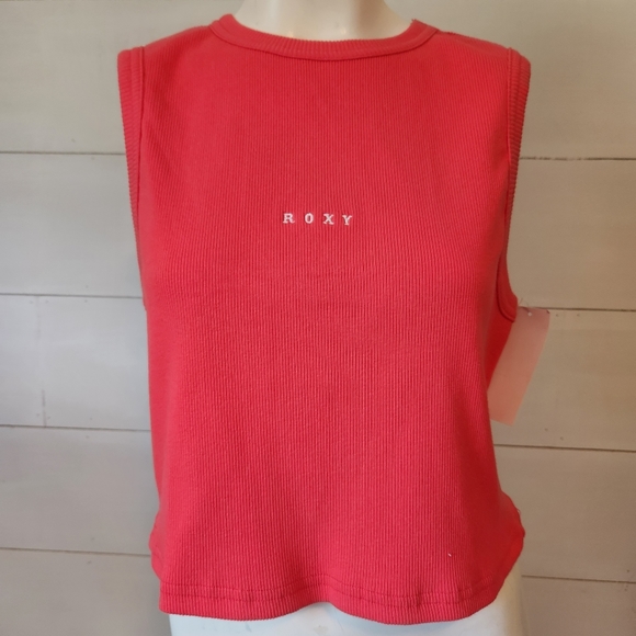 Roxy Tops - Roxy Red Ribbed Sleeveless Tank Top